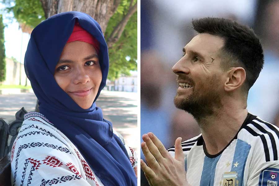 মেসির সঙ্গে জীবনে অন্তত এক বার কথা বলতে চান তিনি। সাক্ষাৎকার নিতে চান ফুটবল তারকার। এই স্বপ্ন বুনতে বুনতে শাহিন এক দিন সত্যি সত্যিই কেরল থেকে মাদ্রিদ পাড়ি দিয়ে দেন।