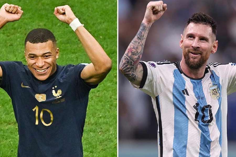 তবে ইতিহাস যাই বলুক, কাতার বিশ্বকাপের অঙ্ক অন্য। এখনও পর্যন্ত এই বিশ্বকাপে গোলের দৌড়ে সমানে সমানে একে অপরকে টেক্কা দিচ্ছেন মেসি এবং এমবাপে। সোনার বুটের দৌড়ে এগিয়ে মেসি।