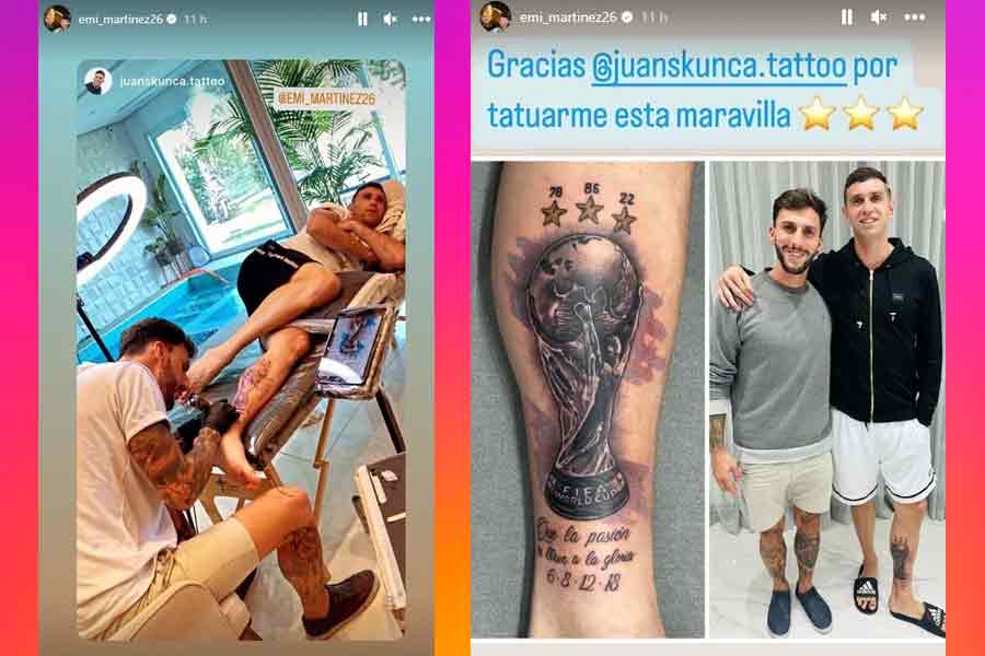 বিশ্বকাপের ছবি আঁকালেন পায়ের সেই জায়গায় যেখানে শেষ মুহূর্তে বল লাগিয়ে গোল বাঁচিয়েছিলেন মার্তিনেস।