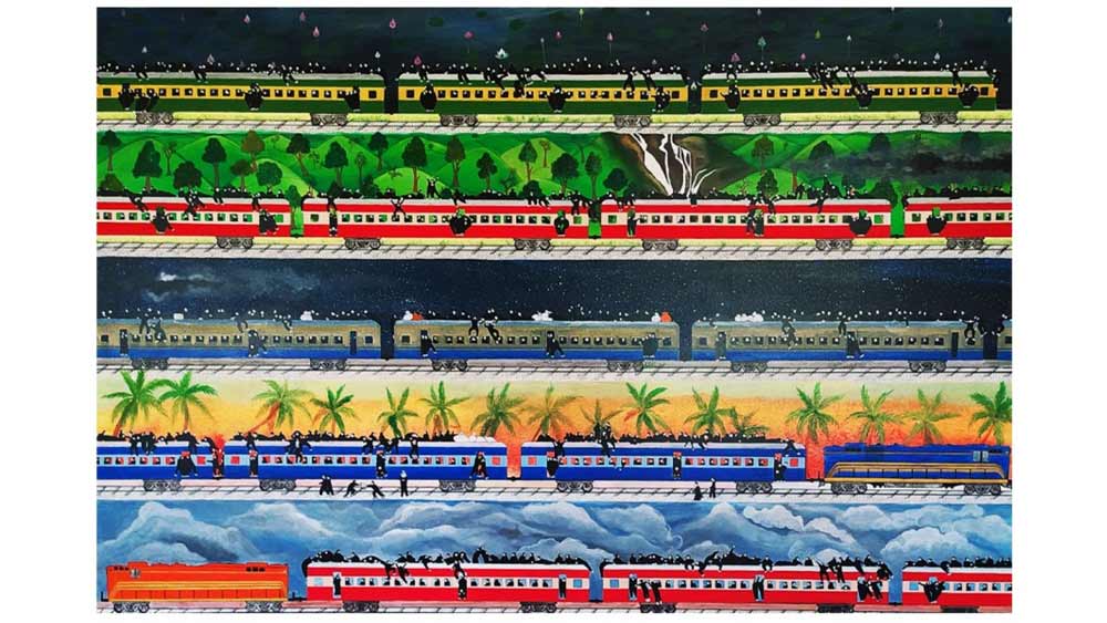 এই পেন্টিংয়ের জন্য সম্মানিত হয়েছেন যোগেশ। 