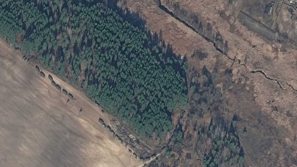 শেষ পাওয়া ছবিতে কিভ থেকে ৪০ কিলোমিটার দূরে ছিল রুশ পদাতিক বাহিনীর সাঁজোয়া।