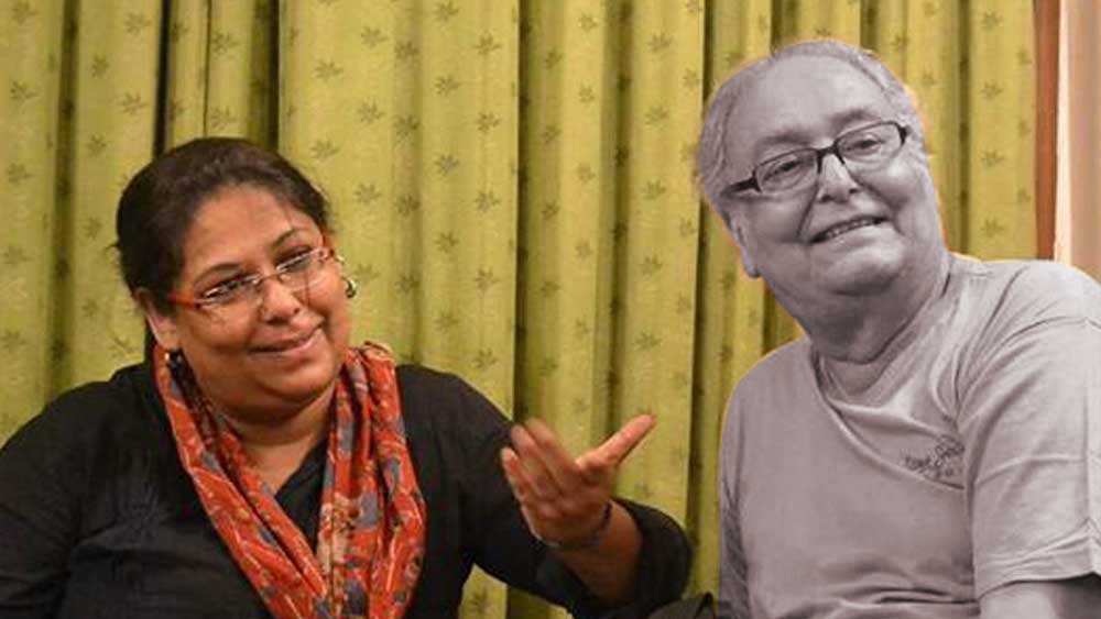 মেয়ে পৌলমীর সঙ্গে সৌমিত্র।