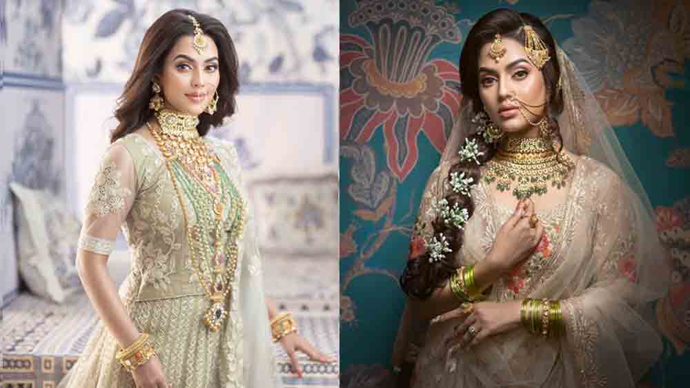 সারার ‘ব্রাইডাল কালেকশন’-এর মডেল হয়েছেন অভিনেতা নুসরত ফারিয়া। বাংলাদেশের জনপ্রিয় মুখ নুসরতকে সাজাতে কসুর করেননি সারা।