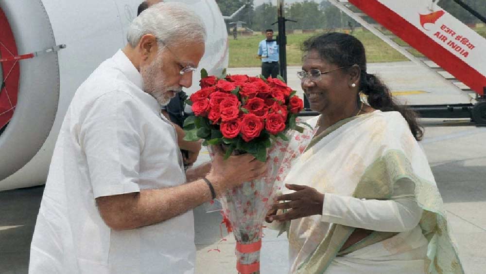 নরেন্দ্র মোদী-দ্রৌপদী মুর্মু।