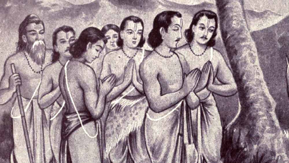 পাণ্ডু এক বার মৃগয়ায় গিয়ে মৈথুনরত হরিণ যুগলকে তিরবিদ্ধ করেন। সে কারণে তিনি এই মর্মে শাপগ্রস্ত হন যে, স্ত্রীসঙ্গমকালে তাঁরও মৃত্যু হবে। পাণ্ডু স্ত্রীসঙ্গ পরিহার করেন এবং স্ত্রীদের নিয়ে অরণ্যে চলে যান। এমতাবস্থায় কুন্তীকে তিনি কোনও উত্তম বর্ণের পুরুষ থেকে পুত্রলাভের জন্য বলেন। কুন্তী পাণ্ডুকে দুর্বাসার বরের কথা জানান। পাণ্ডুর অনুমতিক্রমে কুন্তি ধর্ম, বায়ু ও ইন্দ্রকে আহ্বান করলে তাঁদের অনুগ্রহে যথাক্রমে যুধিষ্ঠীর, ভীম ও অর্জুনের জন্ম হয়।