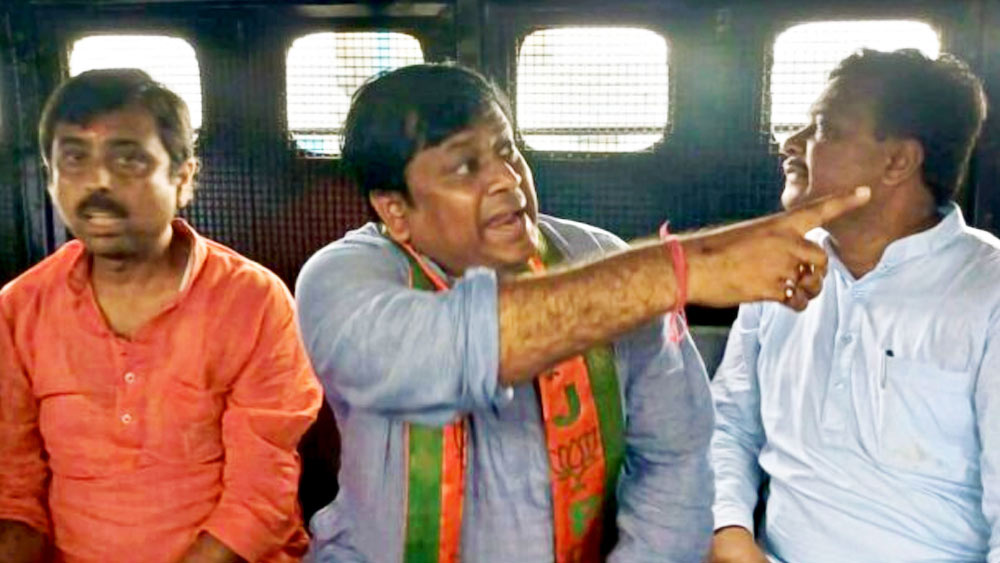 গ্রেফতার করে গাড়িতে তোলা হল সুকান্তকে। 