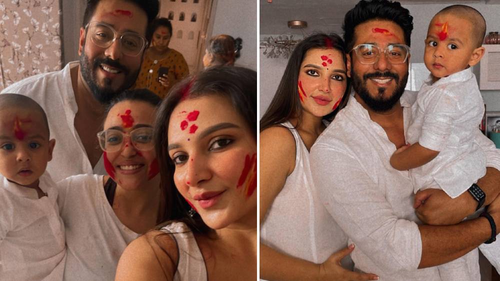 সপরিবারে রং-মিলন্তি রাজ চক্রবর্তীর। শুভশ্রী, ইউভান, বিধায়ক-পরিচালক— তিন জনেই ধোপদুরস্ত সাদা পোশাকে। তিন জনেরই গালে-কপালে টকটকে লাল আবিরের ছোঁয়া। তবে সবচেয়ে বেশি নজর কেড়েছে ‘রাজশ্রী’র ‘রসগোল্লা’!