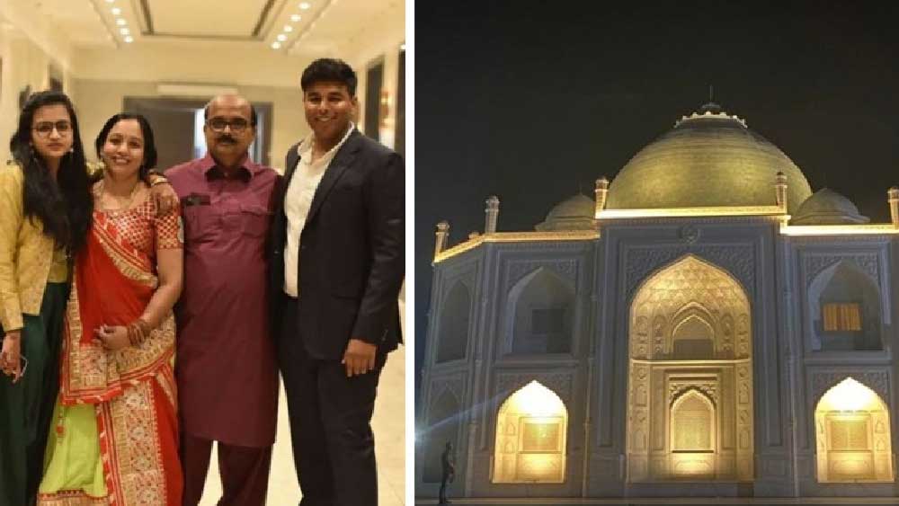মধ্যপ্রদেশের বুরহানপুরের স্কুল শিক্ষক আনন্দপ্রকাশ চৌকসে তাঁর স্ত্রী মঞ্জুষার জন্য বাড়ি বানিয়েছেন তাজমহলের আদলে। বাড়িতে রয়েছে চারটি ঘর।