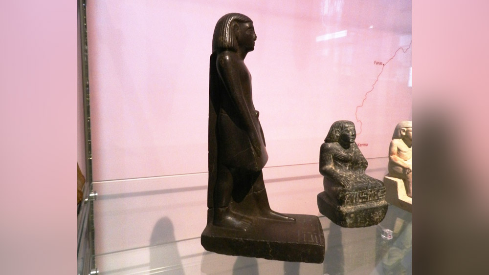 ১৮০০ খ্রিস্ট পূর্বাব্দের এই মূর্তি একটি মমির সমাধির ধ্বংসাবশেষে পাওয়া গিয়েছিল। পরে এই মূর্তির জায়গা হয় ম্যানচেস্টারের জাদুঘরে। কালো পাথর কেটে তৈরি এই মূর্তির নাম নেব-সেনু।