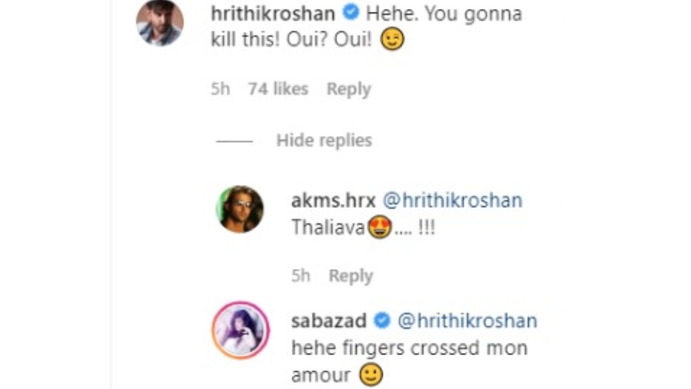 হৃতিক-সাবার কথোপকথন