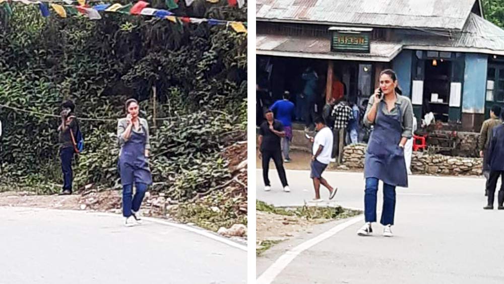 কালিম্পংয়ের রাস্তায় শ্যুটিংয়ে ব্যস্ত করিনা