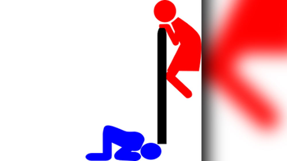 শৌচালয়ের বাইরে এই ছবি দেখে বোঝার জো নেই যে, এখানে আসলে কী বলতে চাওয়া হয়েছে।