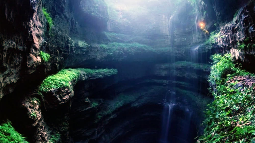 এই জঙ্গলে কী আছে, তা দেখার জন্য বিজ্ঞানীরা কয়েক ঘণ্টা চেষ্টা চালানোর পর এই গহ্বরের একেবারে তলদেশে পৌঁছন।