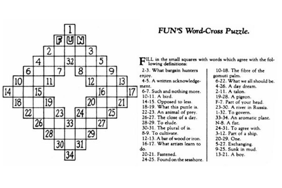 Crossword Crossword puzzle was invented by a journalist from