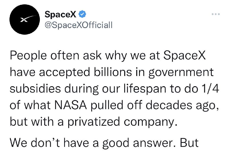 শুধু তাই নয়, স্বয়ং টুইটার মালিকের মহাকাশ গবেষণা সংস্থা স্পেসএক্সের নামেই তো ভুয়ো টুইট হচ্ছে। সেখানে আবার ইলন মাস্ককে নিয়ে কটু রসিকতা করা হয়েছে।