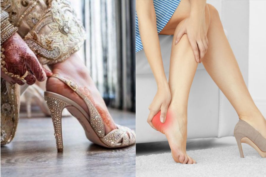 বিয়ের সাজ বজায় রাখতে পায়ের ব্যথা সহ্য করেও অনিচ্ছাকৃত ভাবে হিল জুতো পরতে হয়। ফলাফল, স্বপ্নের বিয়েতে আরাম উধাও! 