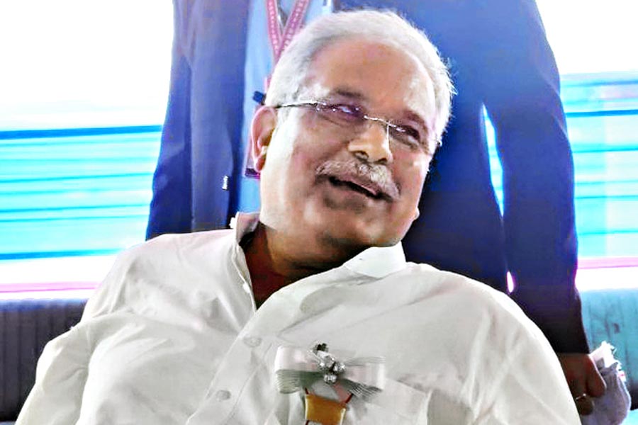 খোশমেজাজ: ভূপেশ বঘেল।