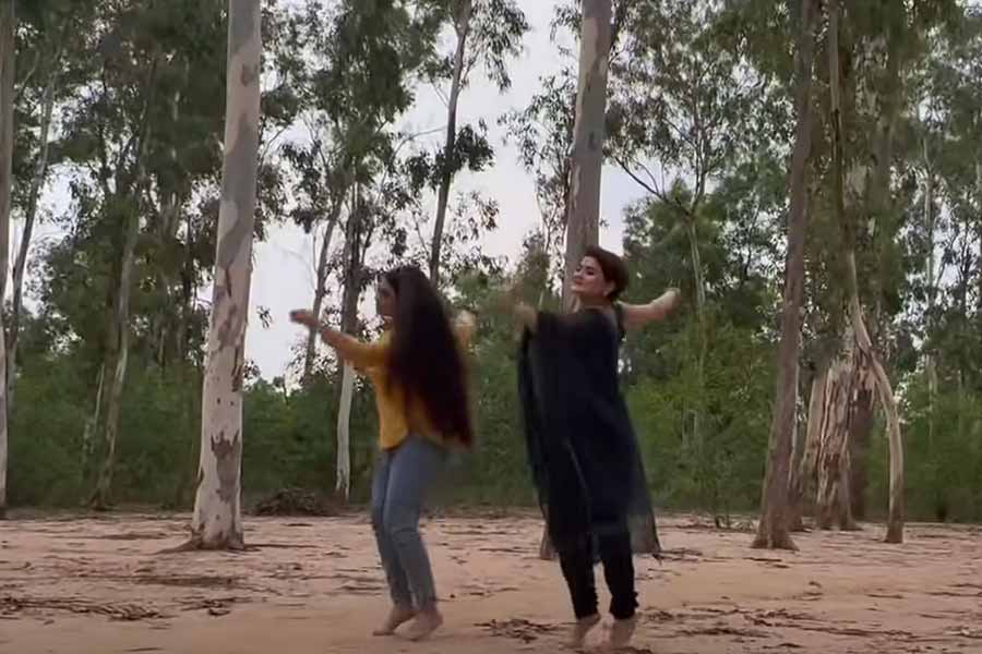 ঐন্দ্রিলা এবং তাঁর সঙ্গীদের অনেকেই পা মেলান আদিবাসী গানের তালে তালে। সেই নাচের আকর্ষণের অন্যতম কেন্দ্রবিন্দু হয়ে ওঠেন ঐন্দ্রিলা।