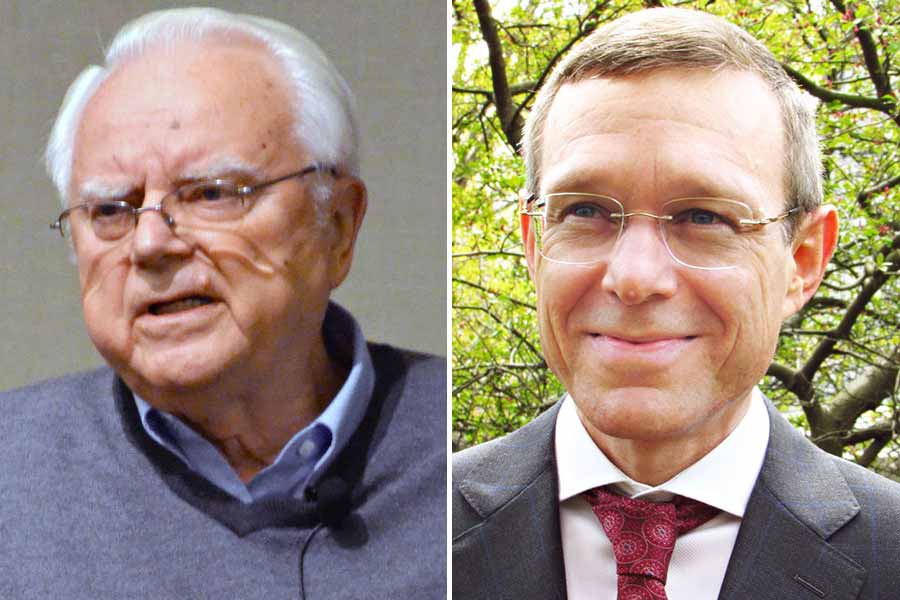 ইটি-সমর্থক বিজ্ঞানীরা, বাঁ দিকে, ফ্রাঙ্ক ড্রেক এবং ডান দিকে, আব্রাহাম লোয়েব। ছবি: উইকিমিডিয়া কমন্স।