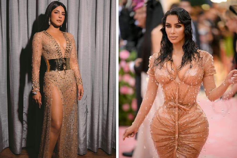 প্রিয়ঙ্কা চোপড়া ও  কার্দাশিয়ানের পরনে ‘নেকেড ড্রেস’।