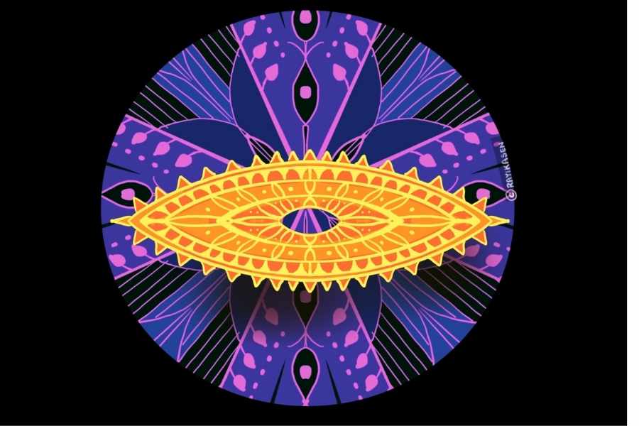 চক্র: দেবীর ডান হাতে সবার উপরে থাকে চক্র। ত্রিদেবের এক দেব, বিষ্ণু এই চক্র প্রদান করেন। এই চক্র সুদর্শন চক্র নামেও পরিচিত। যাকে ব্রহ্মাণ্ডের প্রতীক ও বলা হয়। 