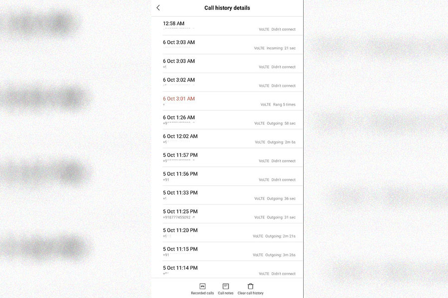 রাজু এবং অয়নের কল হিস্ট্রি।