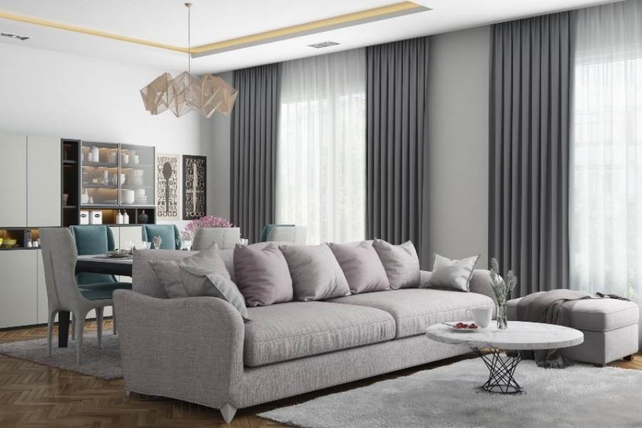 নানা ধরনের পর্দার ব্যবহার: নতুন পর্দা ঘরের ছাদের কাছ থেকে টাঙাতে পারেন। পাতলা সাদা কাপরের পর্দায় ঘরের ছাদ উঁচু মনে হয়। আলো-হাওয়া বেশি আসায় ঘরও ভিতর থেকে অনেক বড় মনে হয়। 