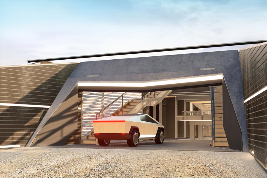 সাইবারহাউজ়ের দেওয়াল মজবুত কংক্রিট দিয়ে তৈরি করা হবে। সঙ্গে থাকবে ইস্পাতের পুরু আস্তরণ। বাড়ির জানলা ও দরজার বাইরে যথেষ্ট ঢাল রাখা হবে। জানলায় বসবে ধাতব পাত।