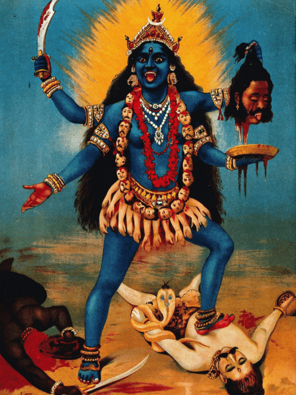 আর সেই ভয়ঙ্কর পরিস্থিতি মোকাবিলা করতেই মা দুর্গা তাঁর ভ্রু যুগলের মধ্য থেকে জন্ম দেন মা কালীর।