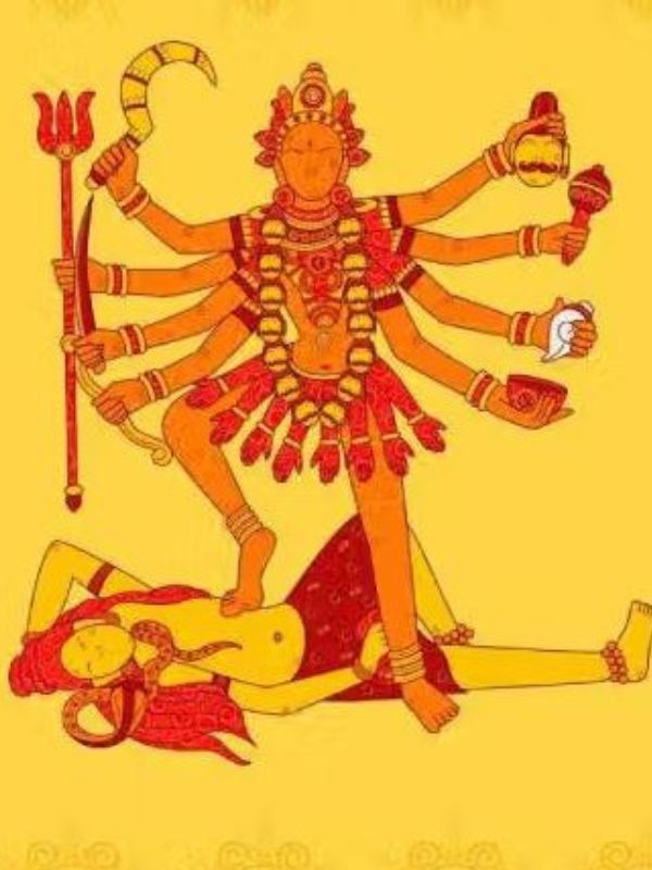 এই পৌরাণিক কাহিনি অবলম্বনেই বিভিন্ন চিত্রকলা। কালীর সকল রূপে এই রুদ্র মূর্তি প্রত্যক্ষ করি আমরা।