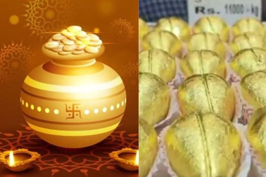 দীপাবলির আগে এই মিষ্টি এখন আকর্ষণের কেন্দ্রবিন্দু। ধনতেরসে সোনার গয়না নয়, ভাইরাল হয়েছে এই সোনার মিষ্টিই! 