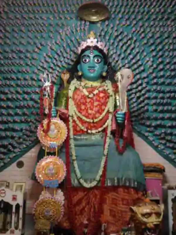 শোনা যায়, এখানে মায়ের হাজার হাত গোনা যায় না। মায়ের অস্ত্র ও মুকুট তৈরি হয়েছে ১১-১২ কেজি রুপোয়। দেবীর মাথায় যে ছাতাটি রয়েছে সেটিও রুপোর তৈরি।