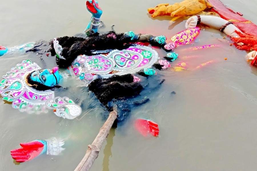 বিসর্জনের নিয়ম অনুযায়ী, সব কিছু বিসর্জন দেওয়ারই রীতি। শাস্ত্রও তাই বলে। দেবী কালী যদি গৃহদেবী না হন, তা হলে মৃন্ময়ী মূর্তি বিসর্জন দেওয়ার রীতি শাস্ত্রে রয়েছে। 