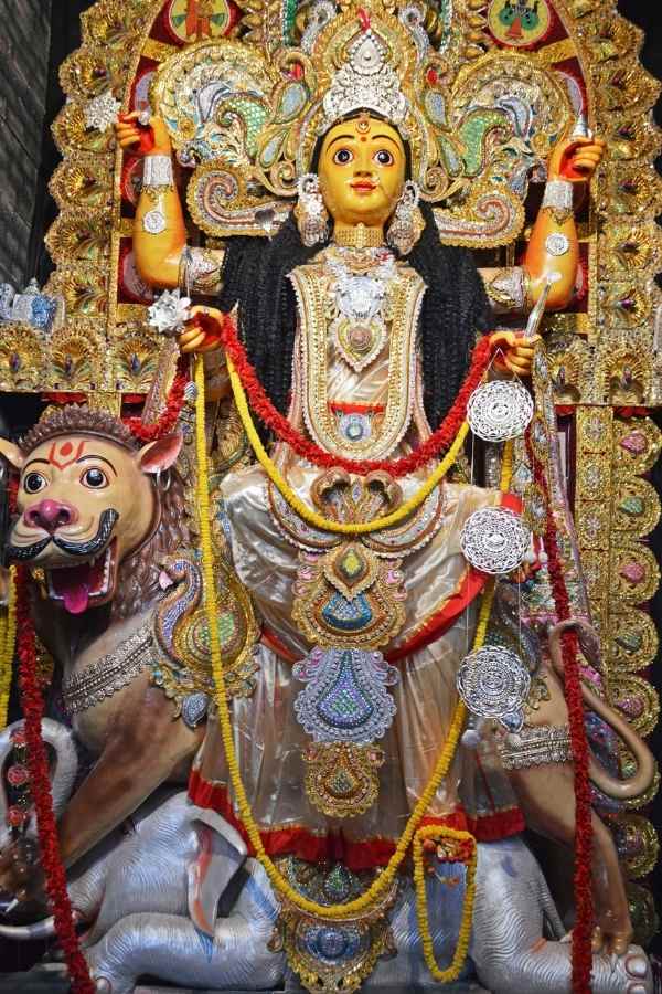 দেবী দুর্গার আর এক রূপ দেবী জগদ্ধাত্রী, জগৎকে ধারণ করেন যিনি। সিংহবাহিনী দেবী সালঙ্কারা এবং নানা অস্ত্রে সজ্জিতা। 