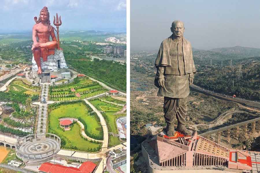 সর্দার পটেলের মূর্তির থেকে তুলনামূলক ভাবে ছোট রাজস্থানের এই শিবমূর্তি। সর্দার পটেলের মূর্তির উচ্চতা ১৮২ মিটার (৫৯৭ ফুট)। আর শিবমূর্তির উচ্চতা ৩৭৯ ফুট।