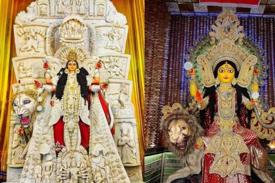 এ বারেও তার অন্যথা হয়নি। অতিমারি কাটিয়ে চেনা ছন্দে ফিরেছে চন্দননগর। এই সময়ে দাঁড়িয়ে চন্দননগরের ছবিটা ঠিক কেমন? চলুন, এক ঝলকে আনন্দ উৎসবের পাতায় দেখে নি চন্দননগরের সেরা কিছু জগদ্ধাত্রীপুজো!