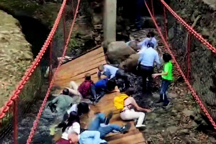 বিদেশেও পায়ে হাঁটার সেতু ভেঙে পড়ার ঘটনা ঘটেছে। চলতি বছরেই ঘটেছে। মেক্সিকোয়। গত জুন মাসে উদ্বোধনের সময়েই হুড়মুড়িয়ে ভেঙে পড়েছিল  কিউয়েরনাভাকা শহরের একটি পায়ে হাঁটার সেতু। প্রায় ১০ ফুট উঁচু থেকে আছড়ে নীচে পড়ে জখম হয়েছিলেন বেশ কয়েক জন। 
