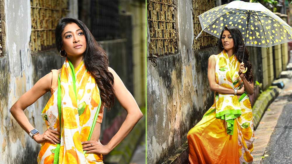 সাবেক শাড়ির ধারণা বদলে দেবে 'শুভা ডিজাইন স্টুডিয়ো'র এই লেমনেড শাড়ি।