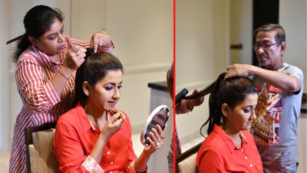 কী ভাবে সাজবেন? কী পরবেন? ঠিক করলেন দু’জনে মিলে।