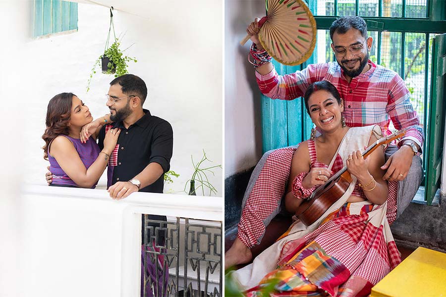 মডেল: ইমন চক্রবর্তী, নীলাঞ্জন ঘোষ, পোশাক: ১৪৫ ইস্ট, রূপটান ও কেশসজ্জা: অভিজিৎ চন্দ, গয়না: আলোলিকা ক্রিয়েশন, ১৪৫ ইস্ট, ছবি: সহেলী দাস মুখোপাধ্যায়, স্থান: দত্তবাড়ি, চন্দননগর পরিকল্পনা: শ্যামশ্রী সাহা