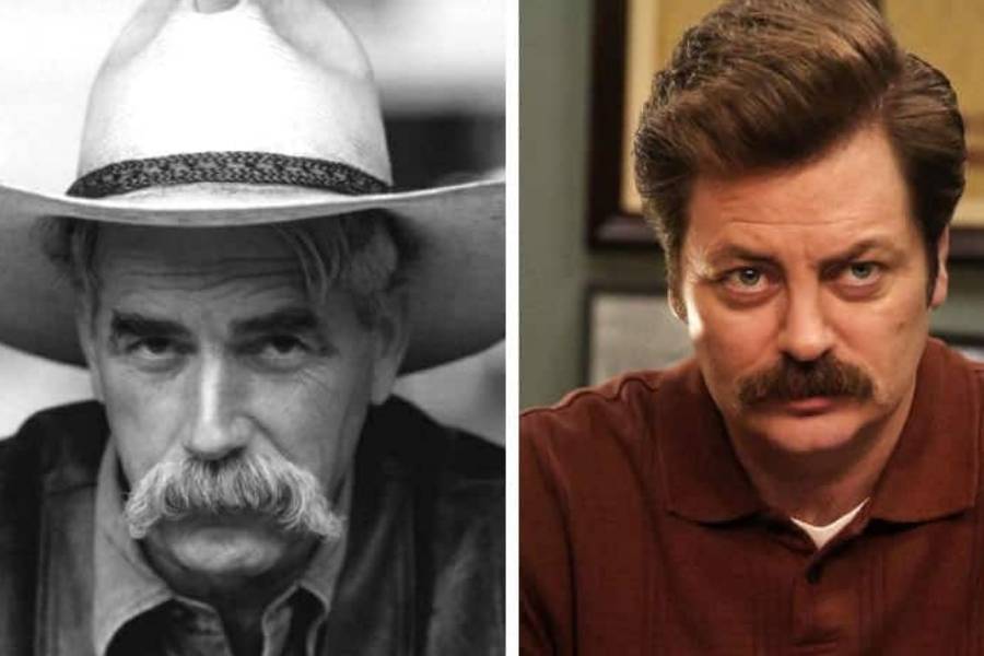 কাউবয় গোঁফঃ ঠোঁটের উপর থেকে ঘন ভাবে হালাকা নিজের দিকে নামানো গোঁফেই আপনি কাউবয় গোঁফের লুক পেয়ে যাবেন।পুজোয় পঞ্চাশ এর উপরের বয়সিদের জন্য এই লুক একেবারে পারফেক্ট হতে পারে। 