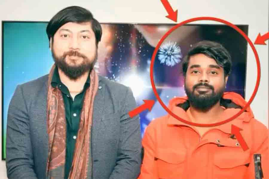 পুলিশের গাড়ি জ্বালানোয় অভিযুক্তের সঙ্গে মন্ত্রী নিশীথের ছবি।