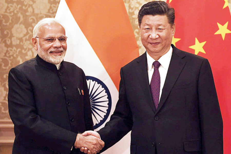 An image of Narendra Modi and Xi Jinping