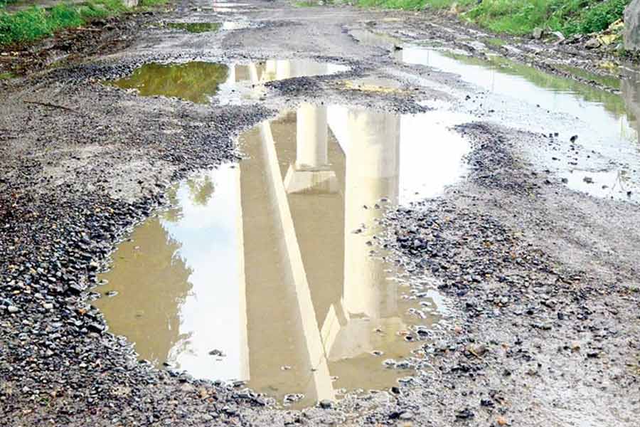 An image of poor condition of road