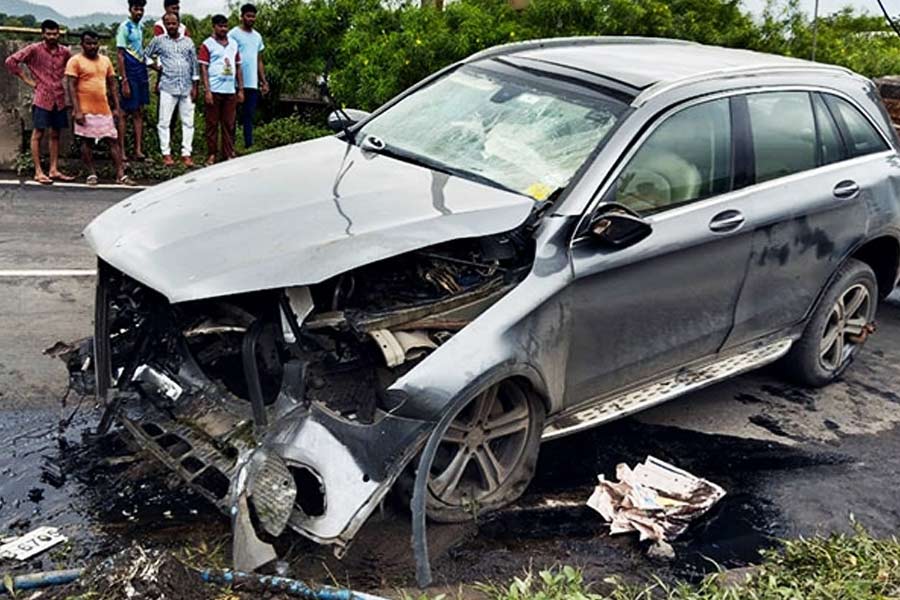 সাইরাসের দুর্ঘটনাগ্রস্ত মার্সিডিজ গাড়ি। ফাইল চিত্র।