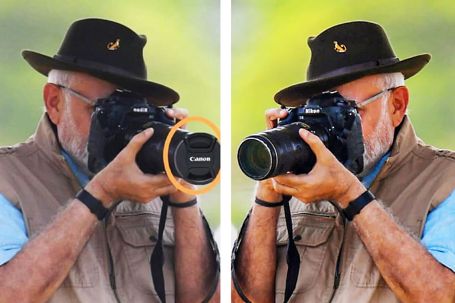 ক্যামেরা হাতে প্রধানমন্ত্রী।