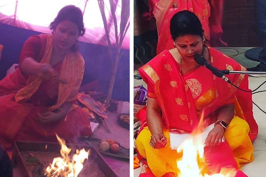 হোমযজ্ঞ থেকে চণ্ডীপাঠ সবেতেই পারদর্শী সুলতা।