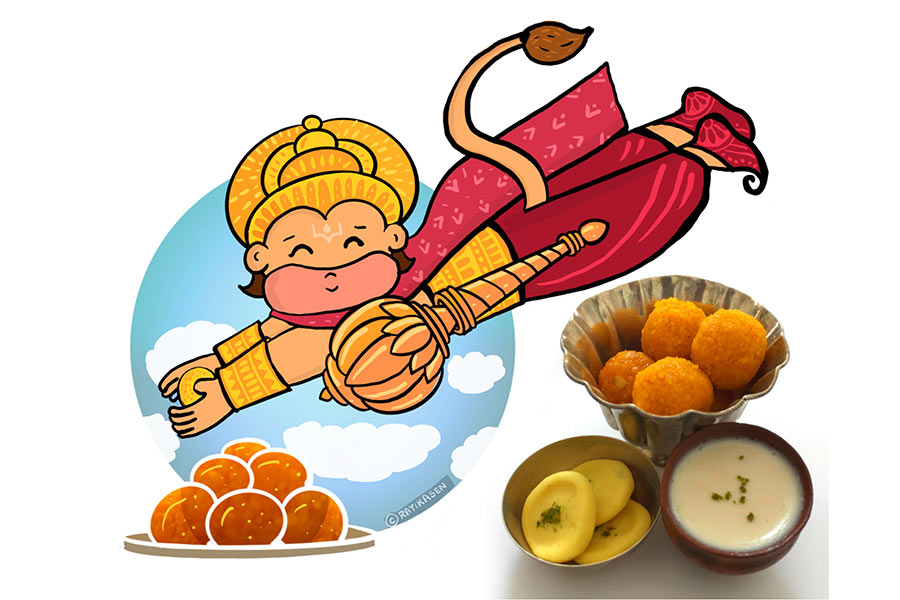 বজরংবলী- শ্রীরাম ভক্ত হনুমান ভালবাসেন মতিচুরের লাড্ডু, বেদানা, গুড়, ডাল ইত্যাদি। 