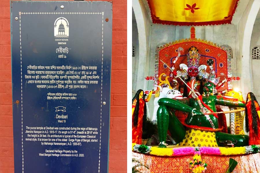 বড়দেবীর প্রতিমায় আরাধ্য দেবীর সঙ্গে থাকে জয়া এবং বিজয়ার মূর্তি।