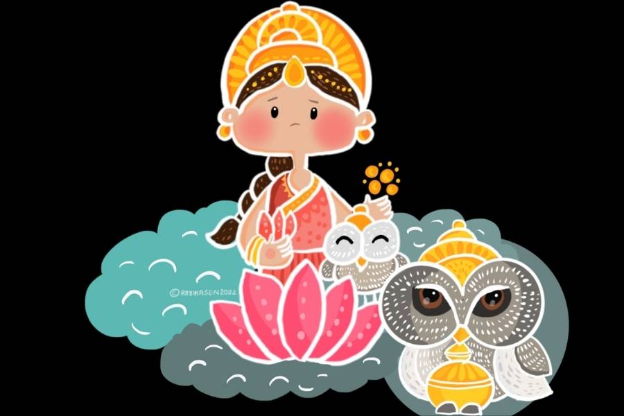 দেবী লক্ষ্মীর সাদা প্যাঁচা কিংবা উলুকা ধৈর্য, বুদ্ধিমত্তা এবং জ্ঞানের প্রতীক। যেহেতু লক্ষ্মী ঠাকুর সৌভাগ্য ও ধনের দেবী, তাই তাঁর বাহন ‘লক্ষ্মী প্যাঁচা’কে দেখতে পাওয়াকে সৌভাগ্যের সূচক বলে মনে করা হয়।